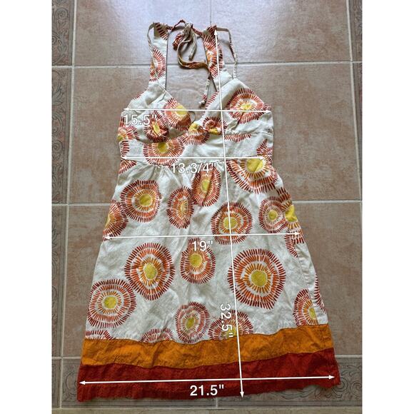 Trina Turk Los Angeles Sun Dress Beige Printed Silk Blend Sleeveless Size 4 - Picture 2 of 8